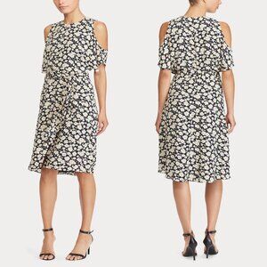 New Ralph Lauren Floral Cold-Shoulder Dress Size 22W